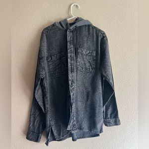 Black hoodie button down